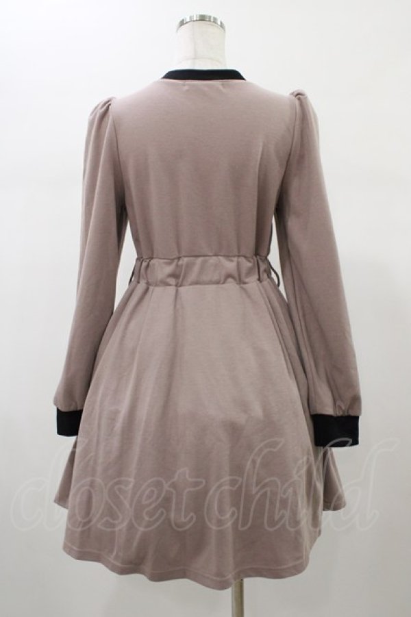 画像2: Ank Rouge / 配色リボンカットワンピース M モカ H-26-01-07-1027-CA-OP-NS-ZH (2)