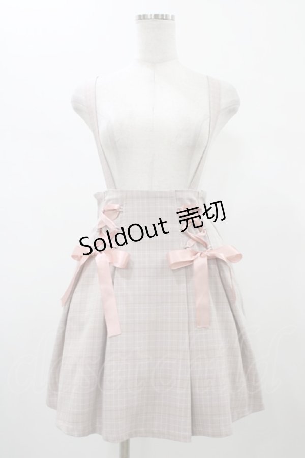 画像1: MA*RS / レースアップサスペンダースカート Free ピンク H-26-01-07-1029-EL-SK-NS-ZH (1)