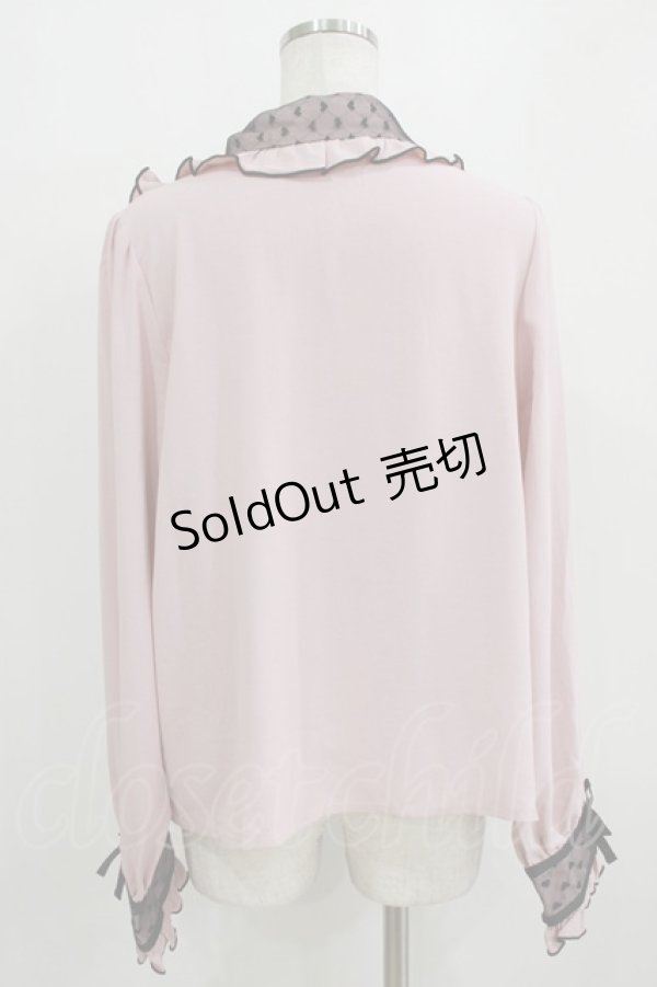 画像3: DearMyLove / ハートチュールブラウス 3L ピンク H-26-01-07-046-EL-BL-NS-ZH (3)