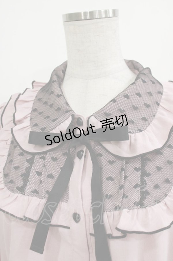 画像4: DearMyLove / ハートチュールブラウス 3L ピンク H-26-01-07-046-EL-BL-NS-ZH (4)