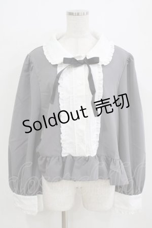 画像: Cherirulu Chocola / MYリボンマルエリブラウス 4L グレー H-26-01-07-048-GO-BL-NS-ZH