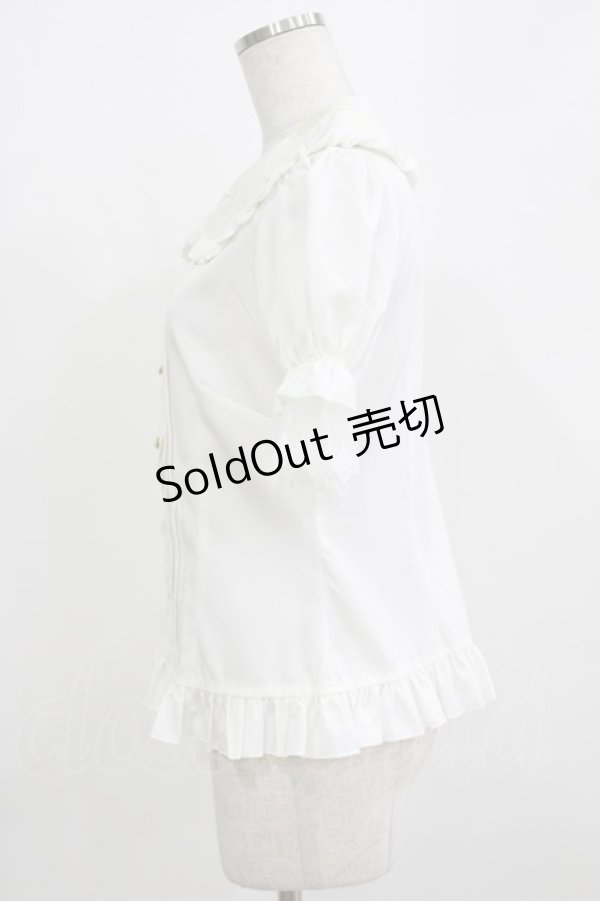 画像2: Lolitime（海外ロリータブランド） / 刺繍衿ブラウス M オフ H-26-01-07-049-GO-BL-NS-ZH (2)