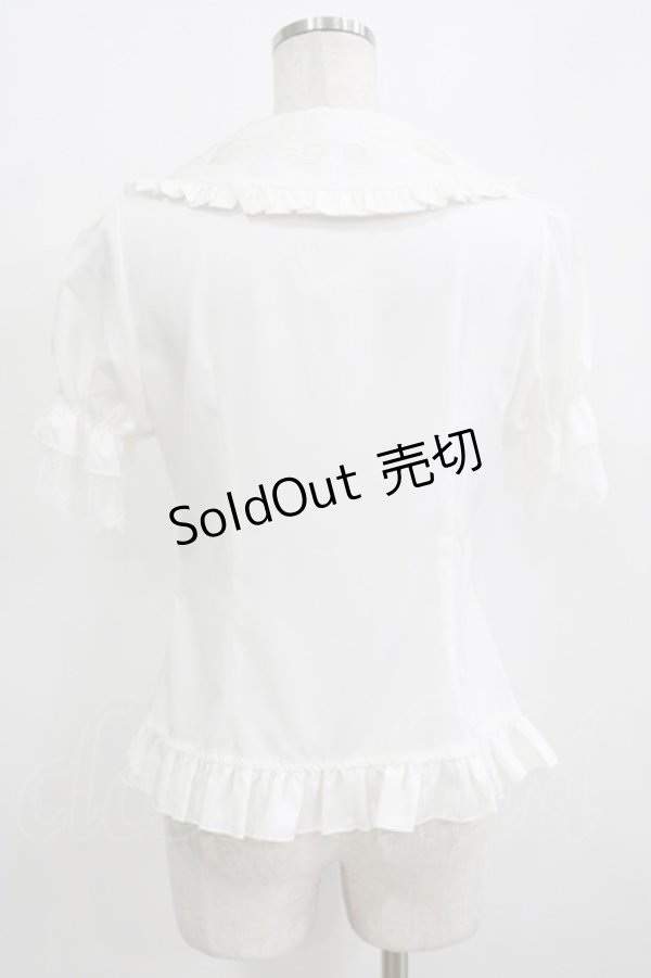 画像3: Lolitime（海外ロリータブランド） / 刺繍衿ブラウス M オフ H-26-01-07-049-GO-BL-NS-ZH (3)