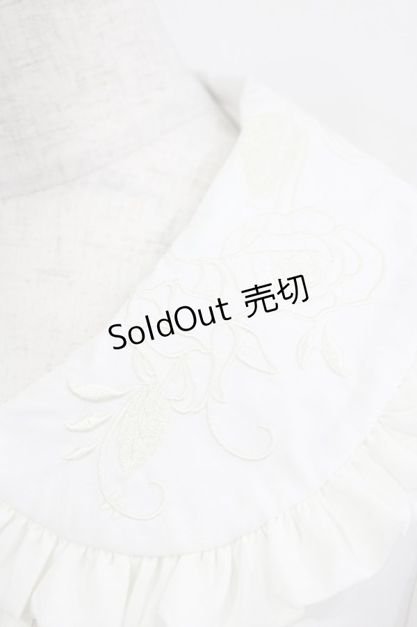 画像5: Lolitime（海外ロリータブランド） / 刺繍衿ブラウス M オフ H-26-01-07-049-GO-BL-NS-ZH (5)