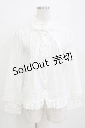 画像: Lilia（海外ロリータブランド） / ドビーリボンブラウス S オフ H-26-01-07-052-PU-BL-NS-ZH