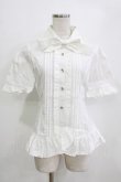 画像1: 草苺巫女（海外ロリータブランド） / リボンブラウス M オフ H-26-01-07-053-GO-BL-NS-ZH (1)