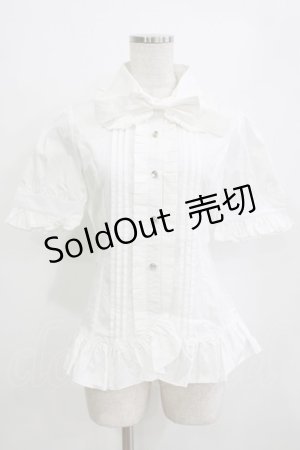画像: 草苺巫女（海外ロリータブランド） / リボンブラウス M オフ H-26-01-07-053-GO-BL-NS-ZH