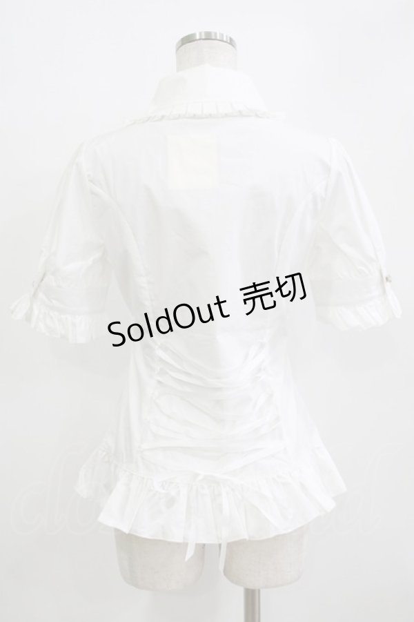 画像3: 草苺巫女（海外ロリータブランド） / リボンブラウス M オフ H-26-01-07-053-GO-BL-NS-ZH (3)