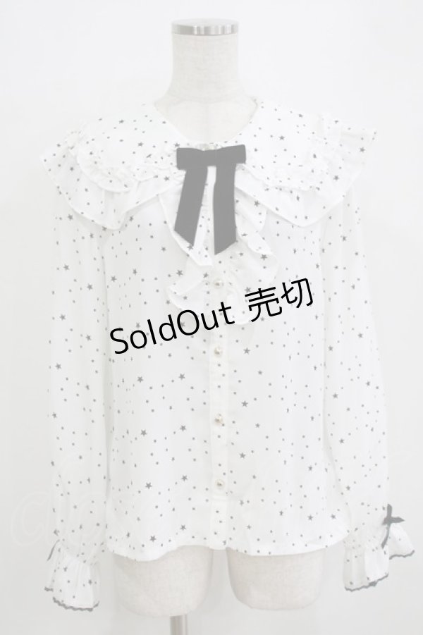 画像1: axes femme Kawaii / 星柄ブラウス M オフ H-26-01-07-054-AX-BL-NS-ZH (1)