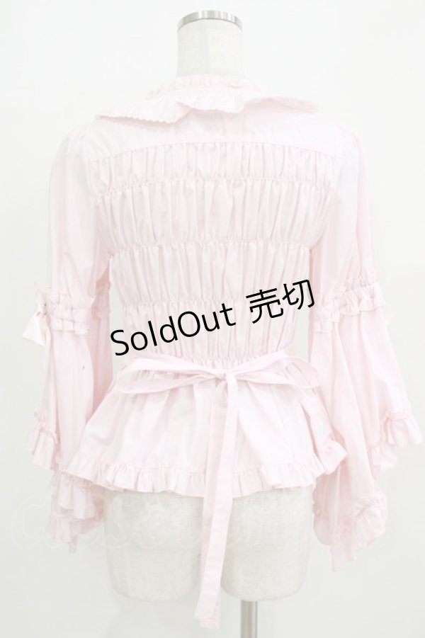 画像3: metamorphose / スクエアあきロング姫袖ブラウス・TCブロード サイズ1 ピンク H-26-01-07-056-ME-BL-NS-ZH (3)