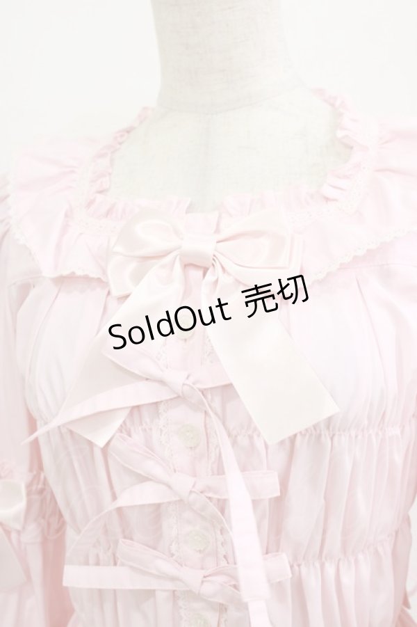 画像4: metamorphose / スクエアあきロング姫袖ブラウス・TCブロード サイズ1 ピンク H-26-01-07-056-ME-BL-NS-ZH (4)