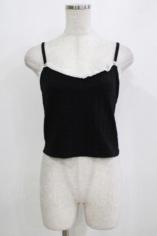 画像1: Ank Rouge / レースキャミソール M ブラック H-26-01-07-068-CA-TO-NS-ZH (1)