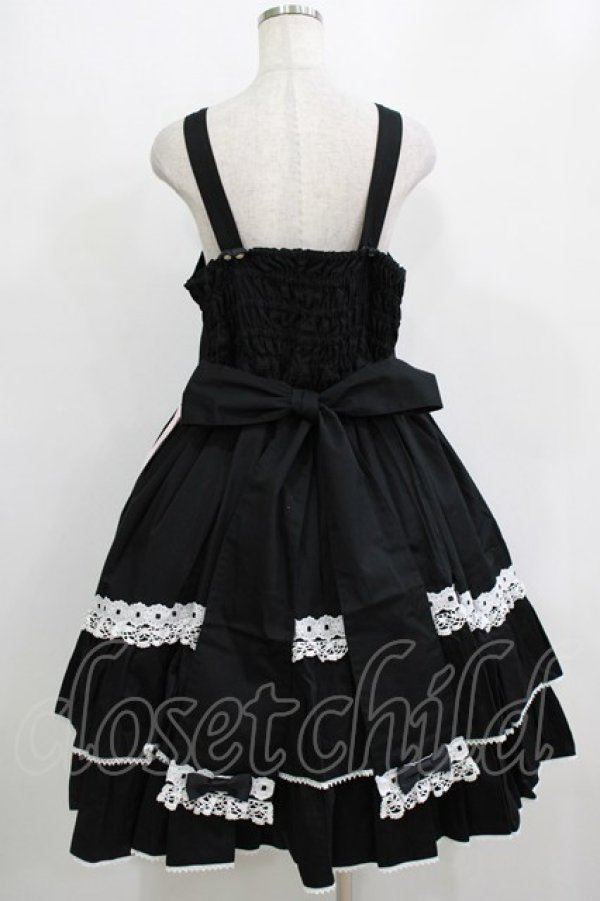 画像3: metamorphose / 【プラスサイズ】メアリーはしごレースジャンパースカート プラスサイズ ブラック H-26-01-07-006-ME-OP-NS-ZH (3)