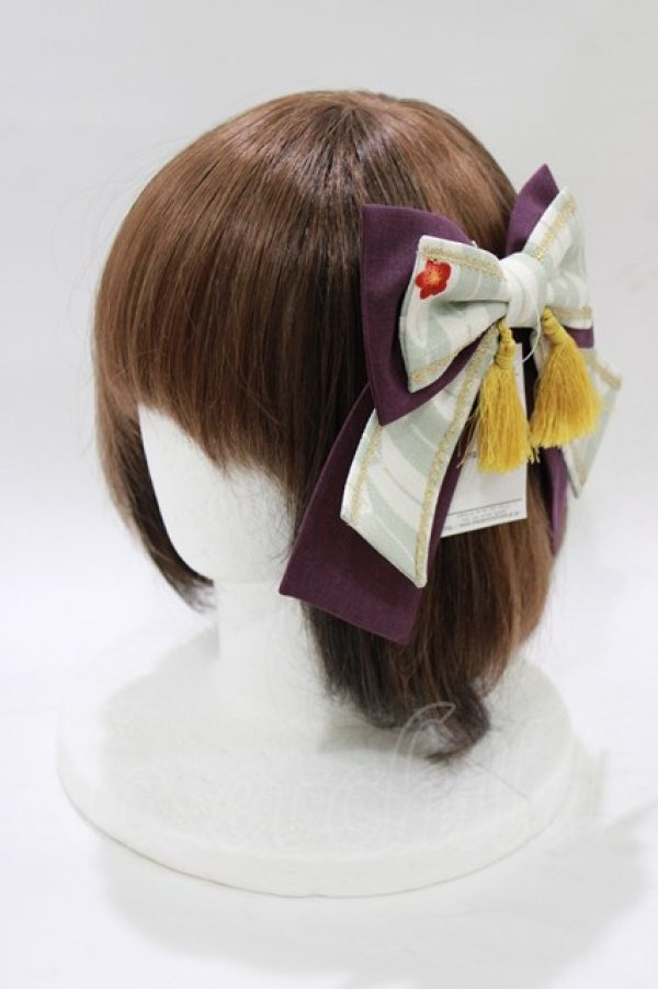 画像1: metamorphose / 春告げ鳥の恋うららリボンバレッタ  ミント H-26-01-07-078-ME-ZA-NS-ZH (1)