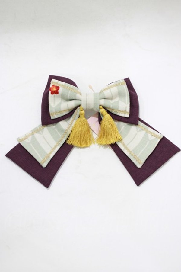 画像2: metamorphose / 春告げ鳥の恋うららリボンバレッタ  ミント H-26-01-07-078-ME-ZA-NS-ZH (2)