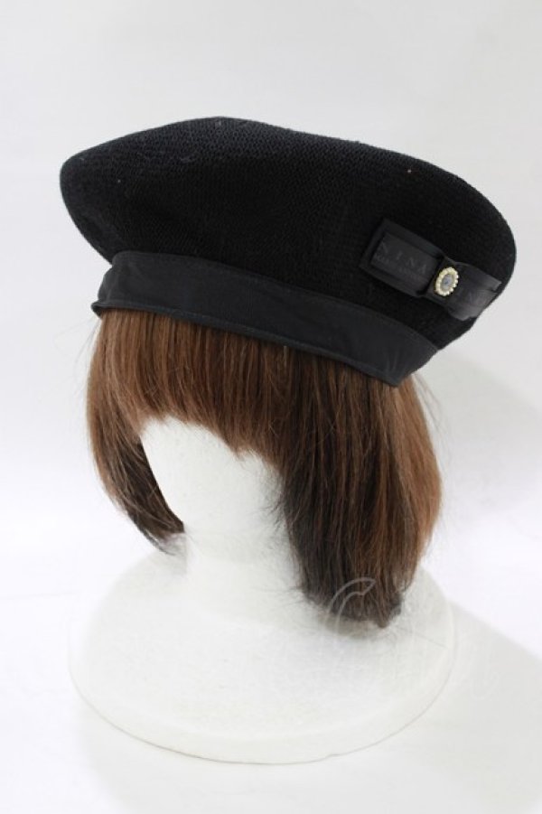 画像1: m petit by misako / NINA'S AM カメオベレー  ブラック H-26-01-07-079-LO-AC-NS-ZH (1)