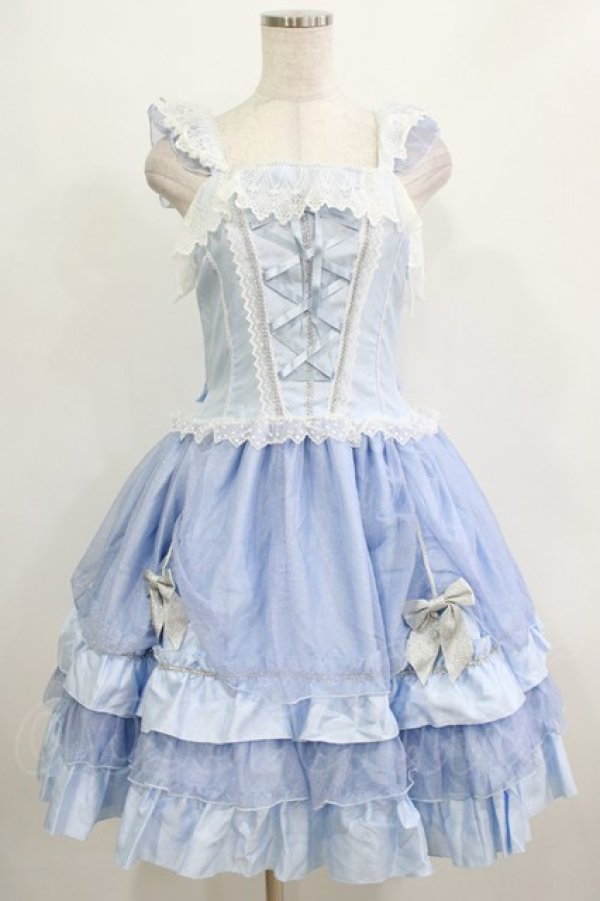 画像1: BABY,THE STARS SHINE BRIGHT / 雪の妖精ジャンパースカート Free サックス H-26-01-07-007-BA-OP-NS-ZH (1)