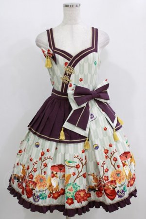 画像: metamorphose / 春告げ鳥の恋うららペプラムジャンパースカート Free ミント H-26-01-07-009-ME-OP-NS-ZH