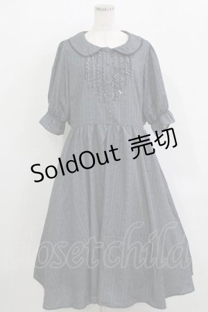 画像: m petit by misako / MSKストライプフレアワンピース 4L グレー H-26-01-07-016-LO-OP-NS-ZH