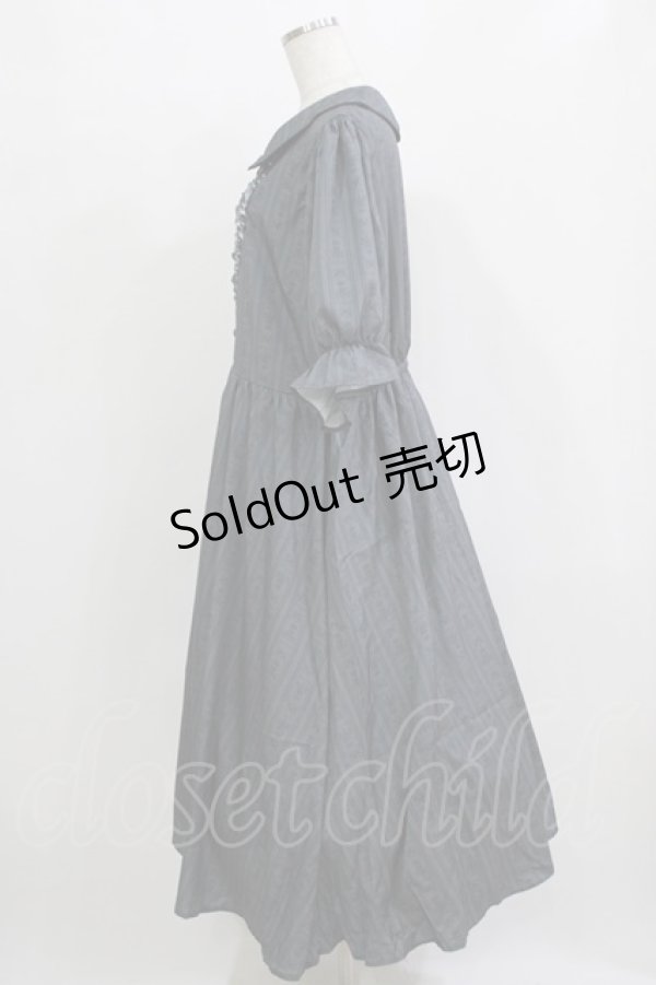 画像2: m petit by misako / MSKストライプフレアワンピース 4L グレー H-26-01-07-016-LO-OP-NS-ZH (2)