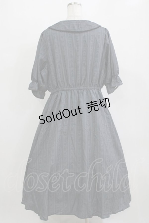 画像3: m petit by misako / MSKストライプフレアワンピース 4L グレー H-26-01-07-016-LO-OP-NS-ZH (3)