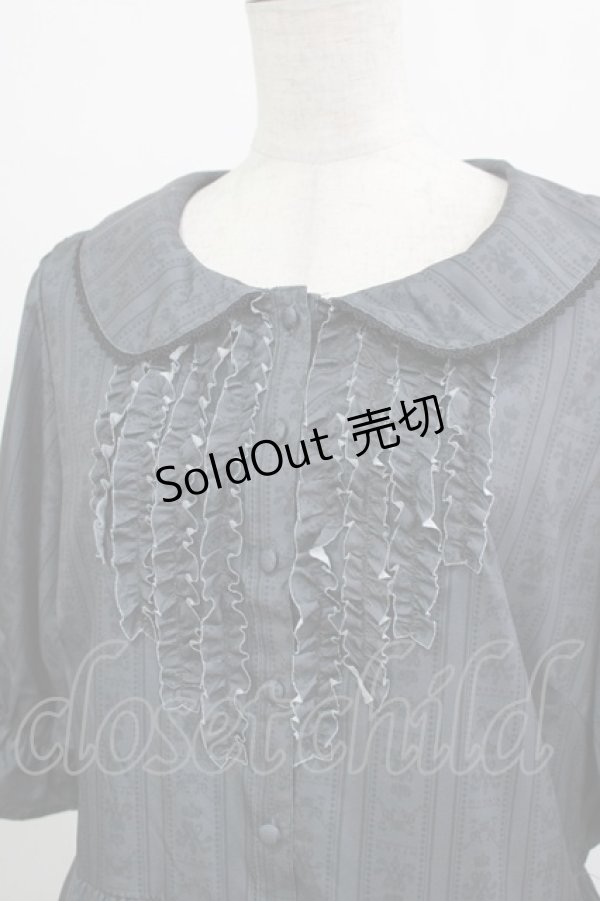 画像5: m petit by misako / MSKストライプフレアワンピース 4L グレー H-26-01-07-016-LO-OP-NS-ZH (5)
