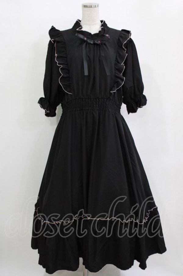 画像1: m petit by misako / NINA'SコラボAMハイショクメローワンピース 4L ブラック H-26-01-07-019-LO-OP-NS-ZH (1)