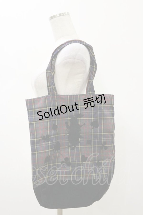 画像1: Innocent World / タータンチェックフレデリックトートバッグ  グレー H-26-01-08-001-IW-BG-NS-ZH (1)