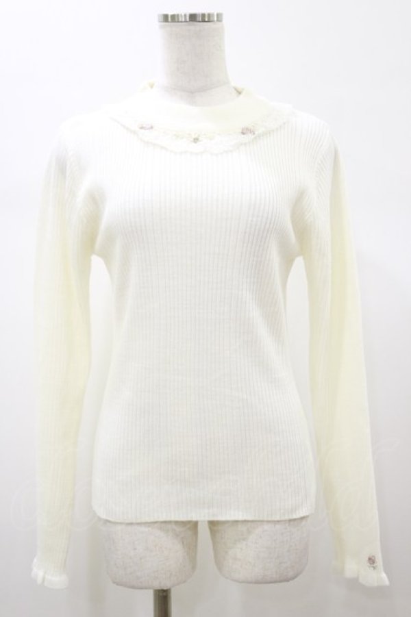 画像1: axes femme / バラボトルネックリブニット Free 生成り H-26-01-08-046-AX-TO-NS-ZH (1)