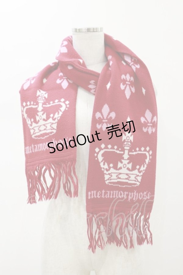 画像1: metamorphose / 王冠マフラー  レッド H-26-01-08-006-ME-ZA-NS-ZH (1)