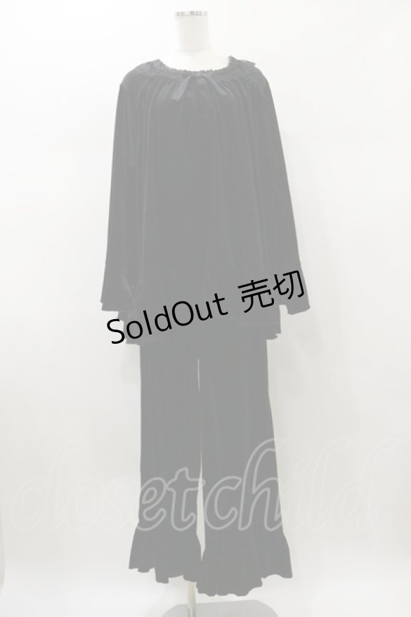 画像1: Kurumi Collaboration / マダムノクターンルームウエア LL ブラック H-26-01-08-050-LO-OP-NS-ZH (1)