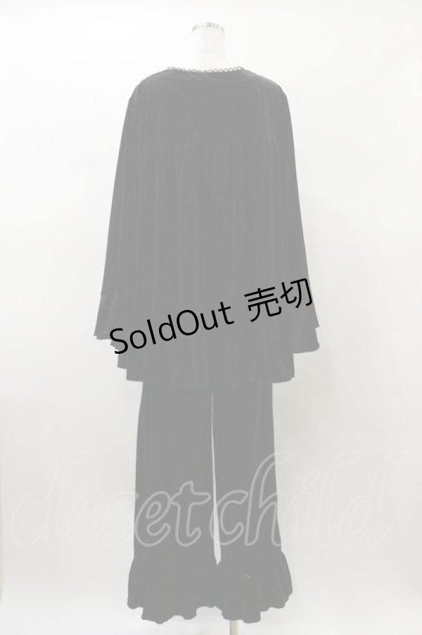 画像2: Kurumi Collaboration / マダムノクターンルームウエア LL ブラック H-26-01-08-050-LO-OP-NS-ZH (2)