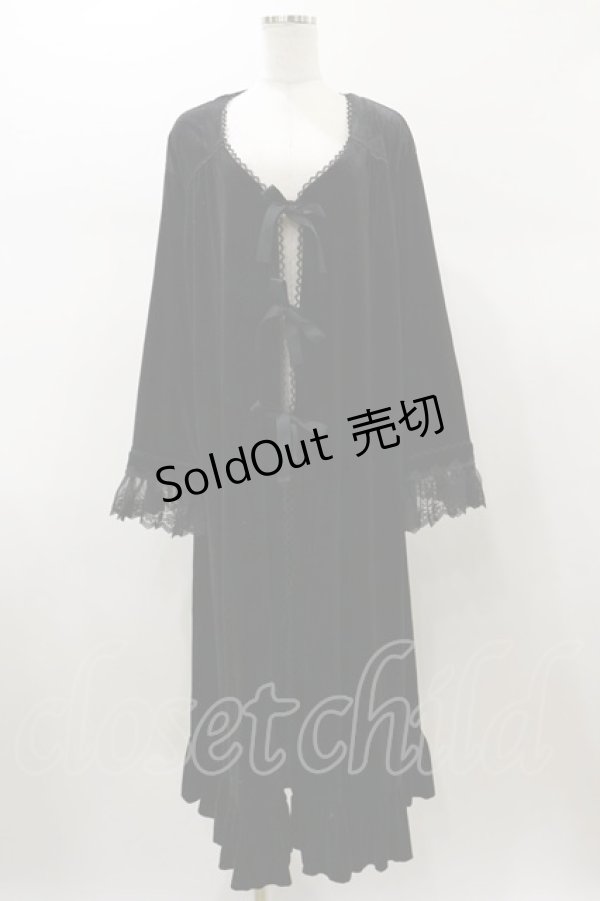 画像1: Kurumi Collaboration / マダムノクターンルームガウン LL ブラック H-26-01-08-052-LO-TO-NS-ZH (1)