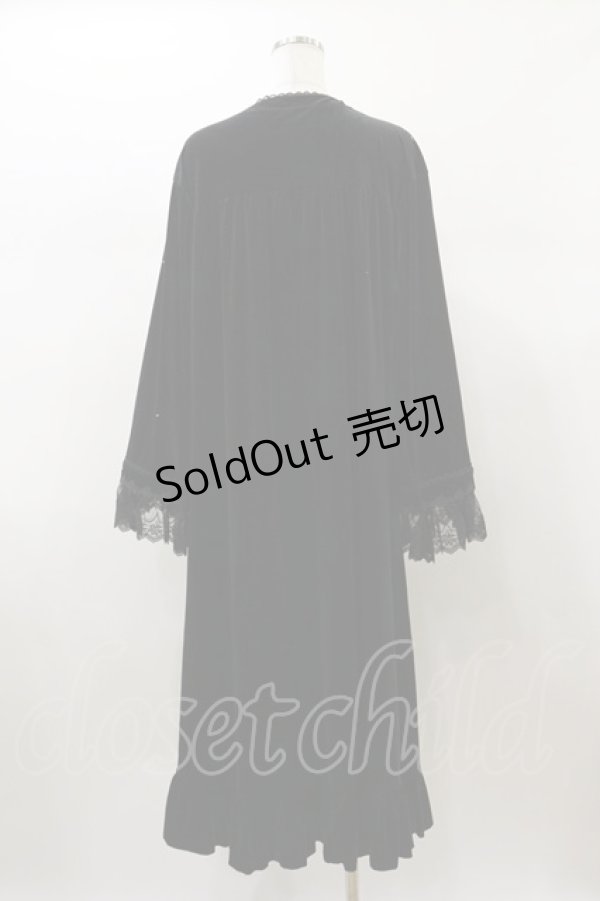 画像2: Kurumi Collaboration / マダムノクターンルームガウン LL ブラック H-26-01-08-052-LO-TO-NS-ZH (2)