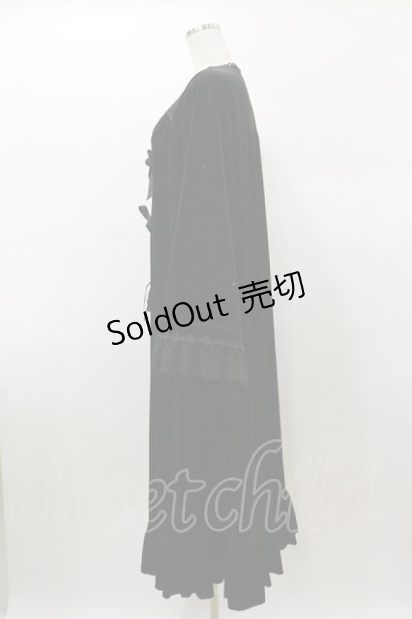 画像3: Kurumi Collaboration / マダムノクターンルームガウン LL ブラック H-26-01-08-052-LO-TO-NS-ZH (3)