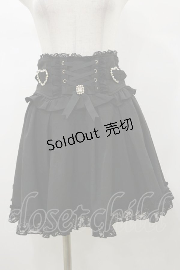 画像1: LIZ LISA / レースアップハートカシュクールスカート Free ブラック H-26-01-08-053-LO-SK-NS-ZH (1)