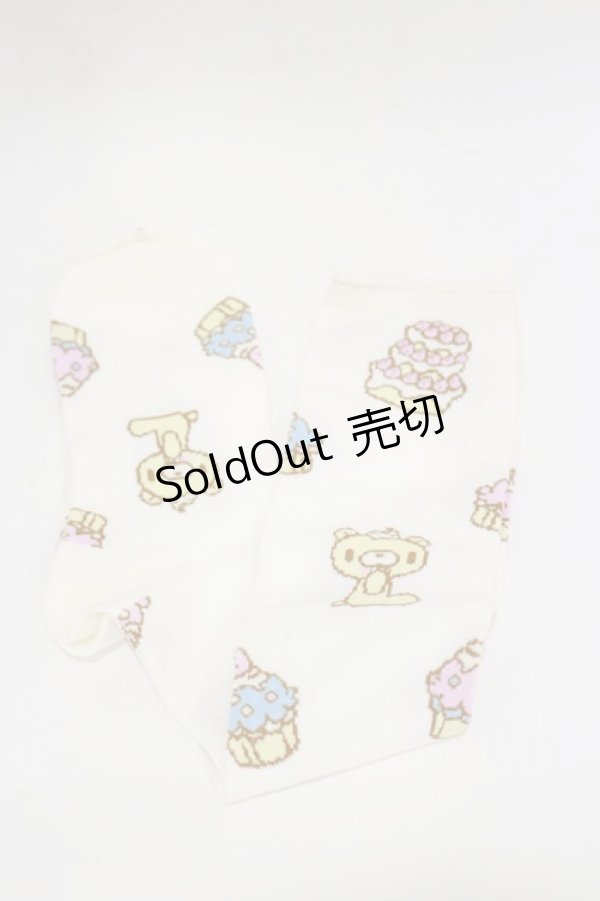 画像1: BABY,THE STARS SHINE BRIGHT / Gluttonous Gloomy (Sweets ver.) ジャガードハイソックス  オフ H-26-01-08-008-BA-ZA-NS-ZH (1)