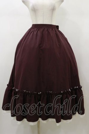画像: Cherirulu Chocola / mnリボンギャザーSK 3L ボルドー H-26-01-08-057-LO-SK-NS-ZH