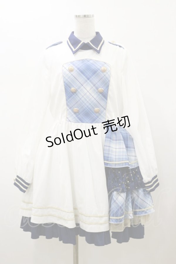 画像1: To Alice / シャイニーアイドルワンピース M オフ/ブルー H-26-01-08-059-LO-OP-NS-ZH (1)