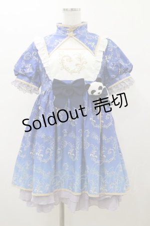 画像: To Alice / パンダチャイナメイドワンピース M ブルー H-26-01-08-060-LO-OP-NS-ZH