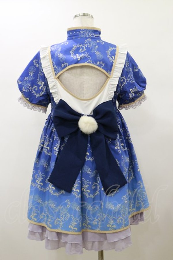 画像2: To Alice / パンダチャイナメイドワンピース M ブルー H-26-01-08-060-LO-OP-NS-ZH (2)