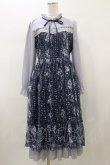 画像1: axes femme / フラワープリントレースワンピース M ネイビー H-26-01-08-063-AX-OP-NS-ZH (1)