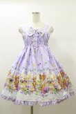 画像1: metamorphose / CL　honey picnic シャーリングジャンパースカート Free ラベンダー H-26-01-08-066-ME-OP-NS-ZH (1)