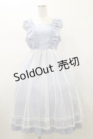 画像: axes femme POETIQUE / トランプ刺繍エプロン風ワンピース M サックス H-26-01-08-069-AX-OP-NS-ZH