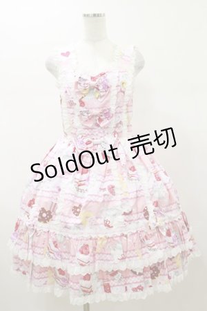 画像: metamorphose / Sweets Timeフリルジャンパースカート Free ピンク H-26-01-08-071-ME-OP-NS-ZH