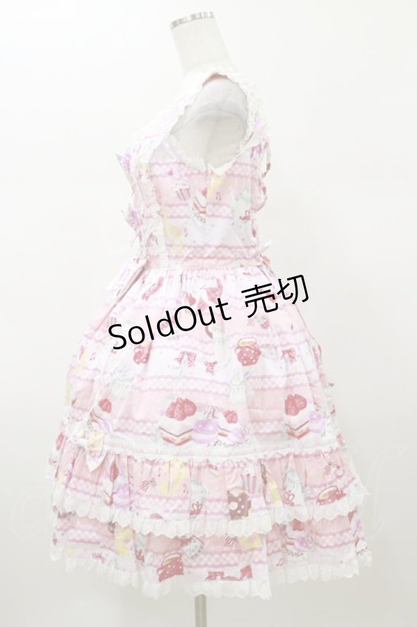 画像3: metamorphose / Sweets Timeフリルジャンパースカート Free ピンク H-26-01-08-071-ME-OP-NS-ZH (3)