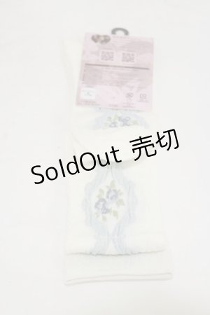 画像: m petit by misako / ECAMOVKバラレースソックス  オフ/サックス H-26-01-08-011-LO-ZA-NS-ZH