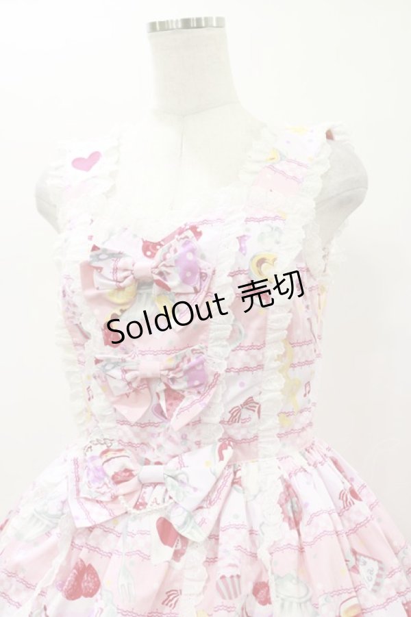 画像4: metamorphose / Sweets Timeフリルジャンパースカート Free ピンク H-26-01-08-071-ME-OP-NS-ZH (4)