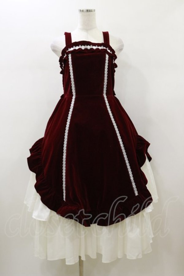 画像1: Chalmiere / ウィンタージャンパースカート M ボルドー H-26-01-08-074-LO-OP-NS-ZH (1)