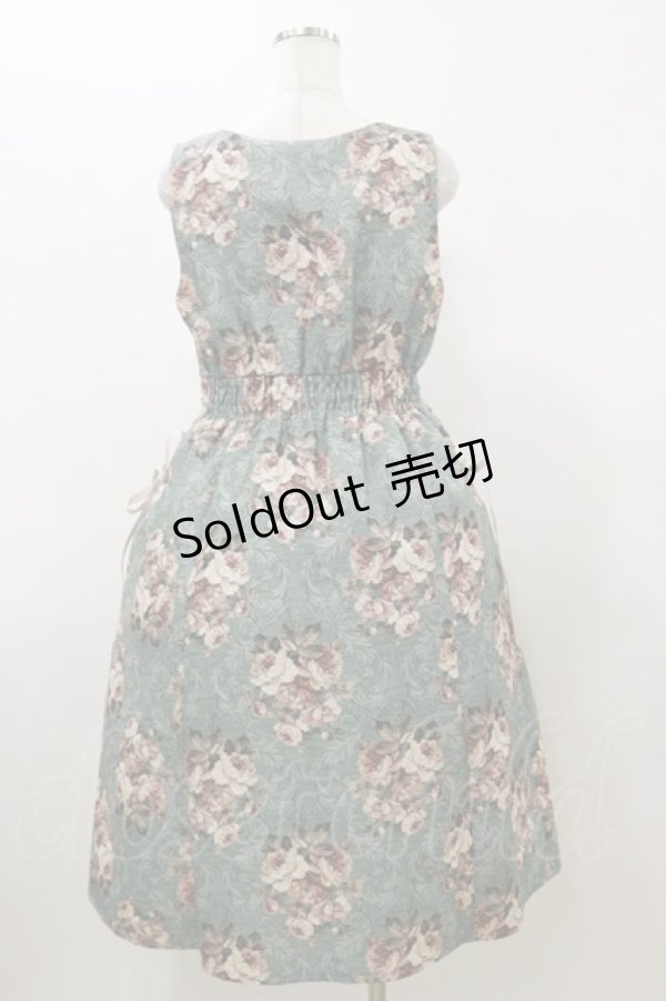 画像2: axes femme / クラシックローズ柄ジャンスカ Free グリーン H-26-01-08-075-AX-OP-NS-ZH (2)